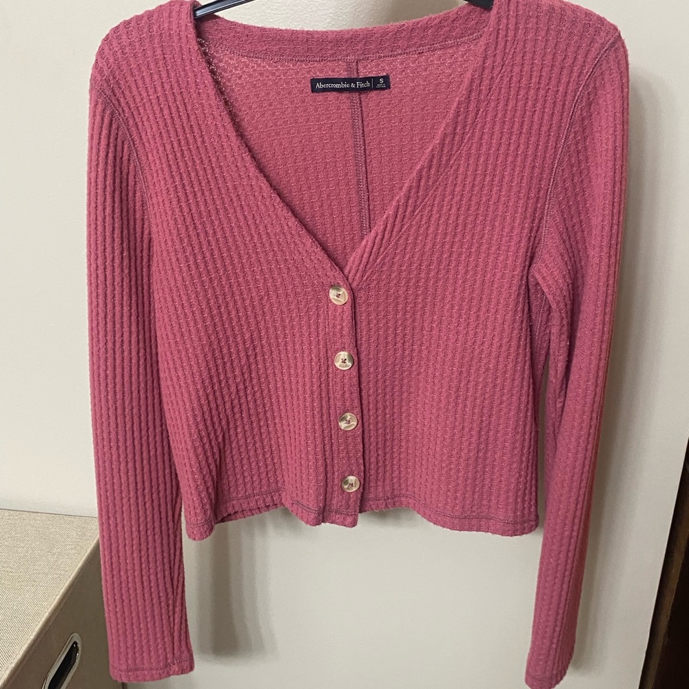 A&F Pink Cropped Sweater